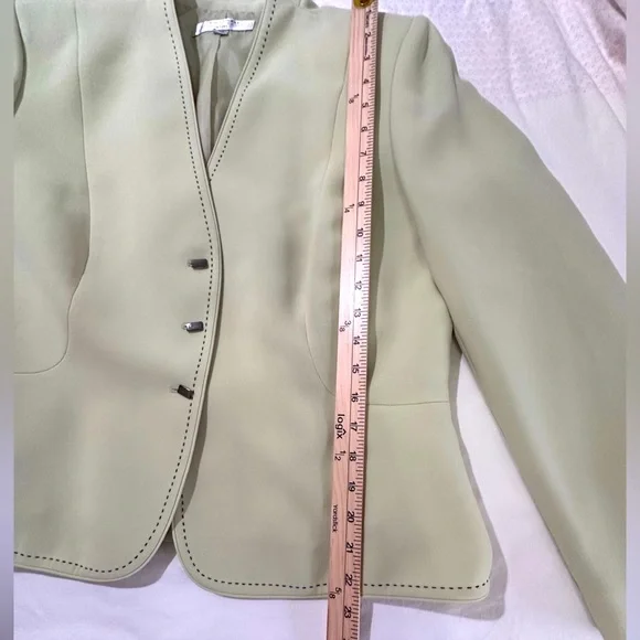 Tahari Jacket Green Pistachio Size 16P - Picture 4 of 12